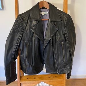 Boden black leather jacket - Size 8